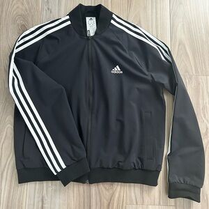 Adidas Classic Black Jacket with White Accents